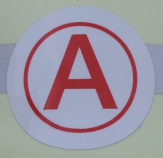 Helmkennzeichnung Atemschutzgeräteträger rot A umrandet 50 mm