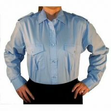 FW-Dienstbluse blau mit Schulterklappen, Langarm