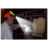 Helmlampe UK 4AA eLED RFL mit Heckschalter, neongelb